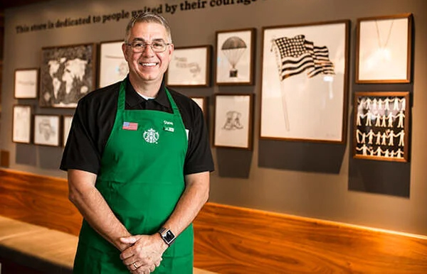 Veterans working at starbucks