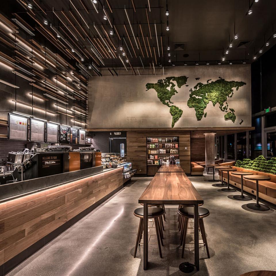 Inside of a Starbucks greener store